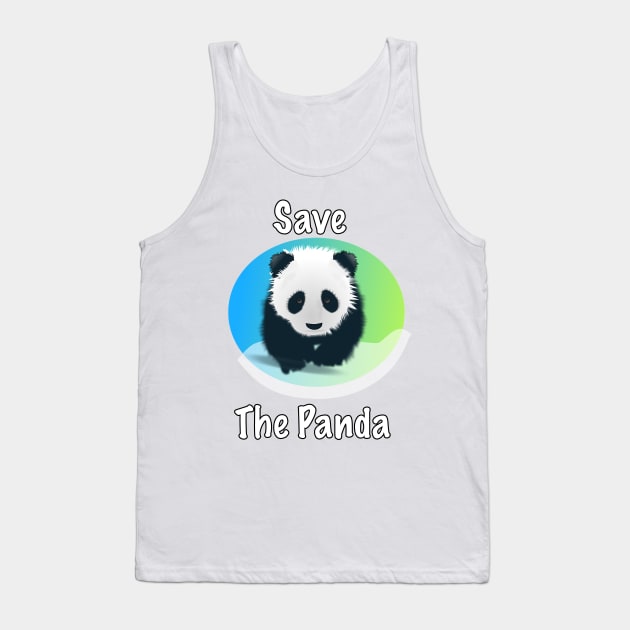 Save The Panda Tank Top by BlueDolphinStudios